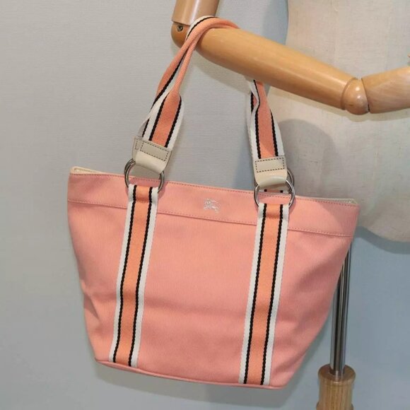 BURBERRY Blue Label Tote Bag Canvas Pink Auth - Picture 1 of 16